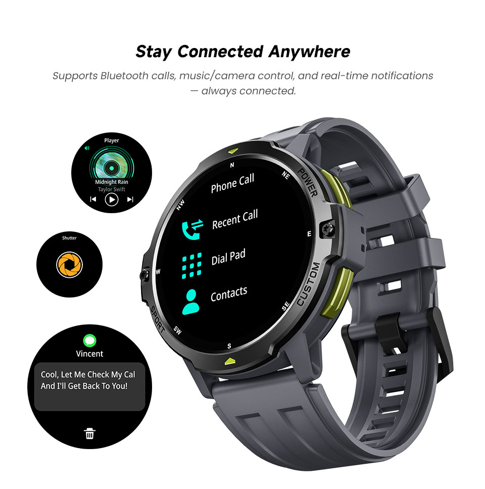Altimeter Compass Watch - 2026 novo relógio inteligente gps 1.46