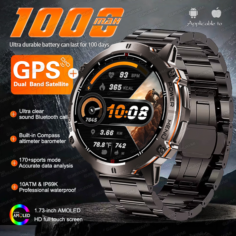 Altimeter Compass Watch - Novo tanque x3 militar 1000mah gps