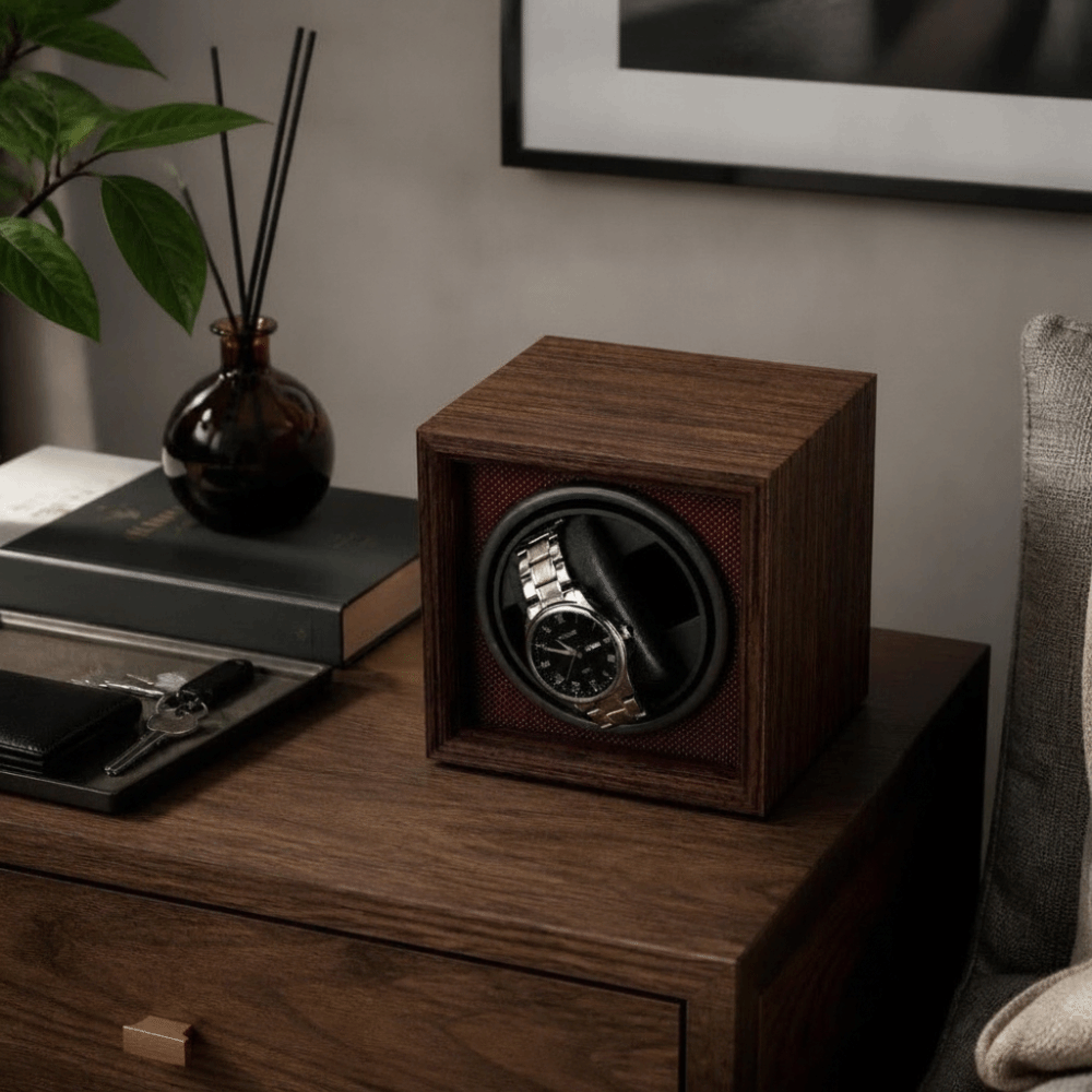 Caixa giratória para relógios  - Watch Winder Single avaliação e preço